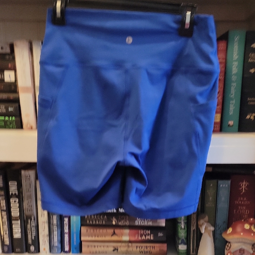 90 Degree By Reflex Women's Royal Blue Bike Shorts with Side Pockets - Picture 2 of 2